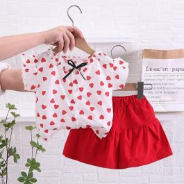 Stylish Red Hearts Skirt For Baby Girls With Top The Bobo Store