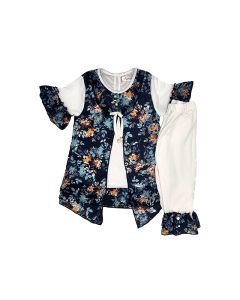 Baby Girls Bow Type Frocks - White/Blue