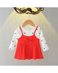 Polkadot Winterized Girls Frock