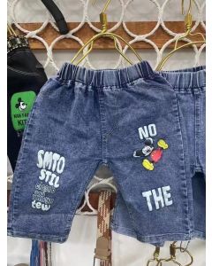Cartoon Printed Baby Denim Shorts