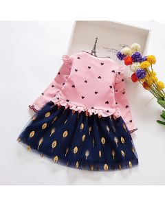 Charming Pink Western Frock For Baby Girls