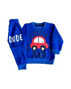 Car Dude Blue Winter Clothes For Children in Pakistan