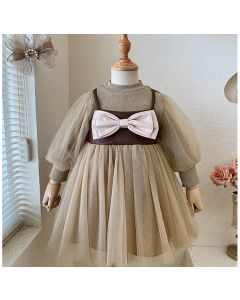 Charming Bow Frocks Girls Clothes For Winter