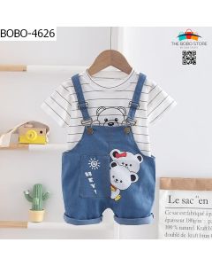 Cute Bear Dungaree Outfit For Baby