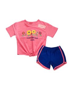 Floral Pink Blue Nicker Set For Girls