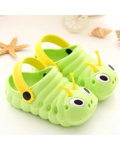 Kids Soft Eva Material Green Caterpillar Clogs