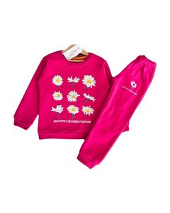 Pink Floral Winter Clothes For Girls