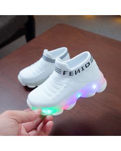 White Mesh Light Shoes Kids
