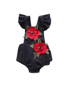 Baby Girl Large Red Flower Set
