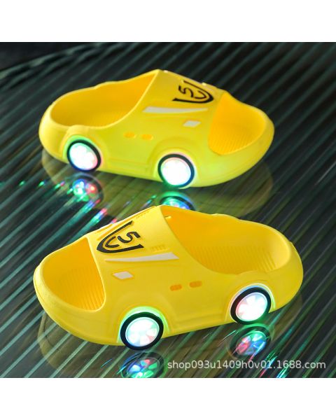 Charming Yellow Led Baby Cartoon Slippers