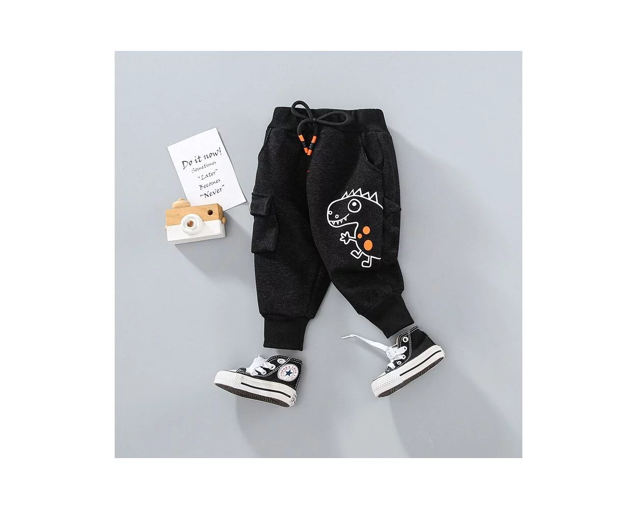 Charming Dino Black Baby Boys Pants The Bobo Store