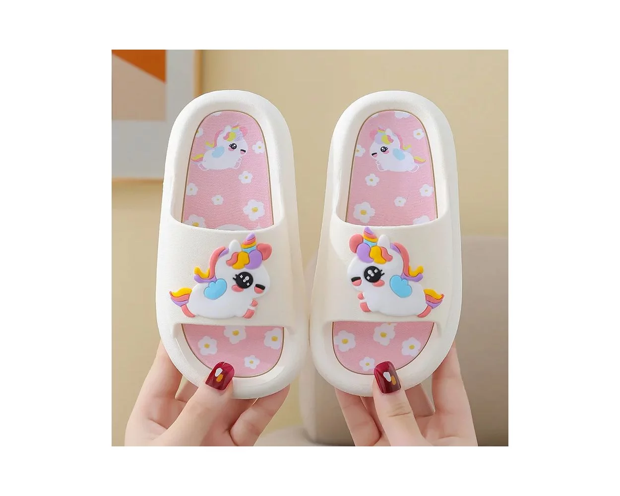 Unicorn slides shoes top