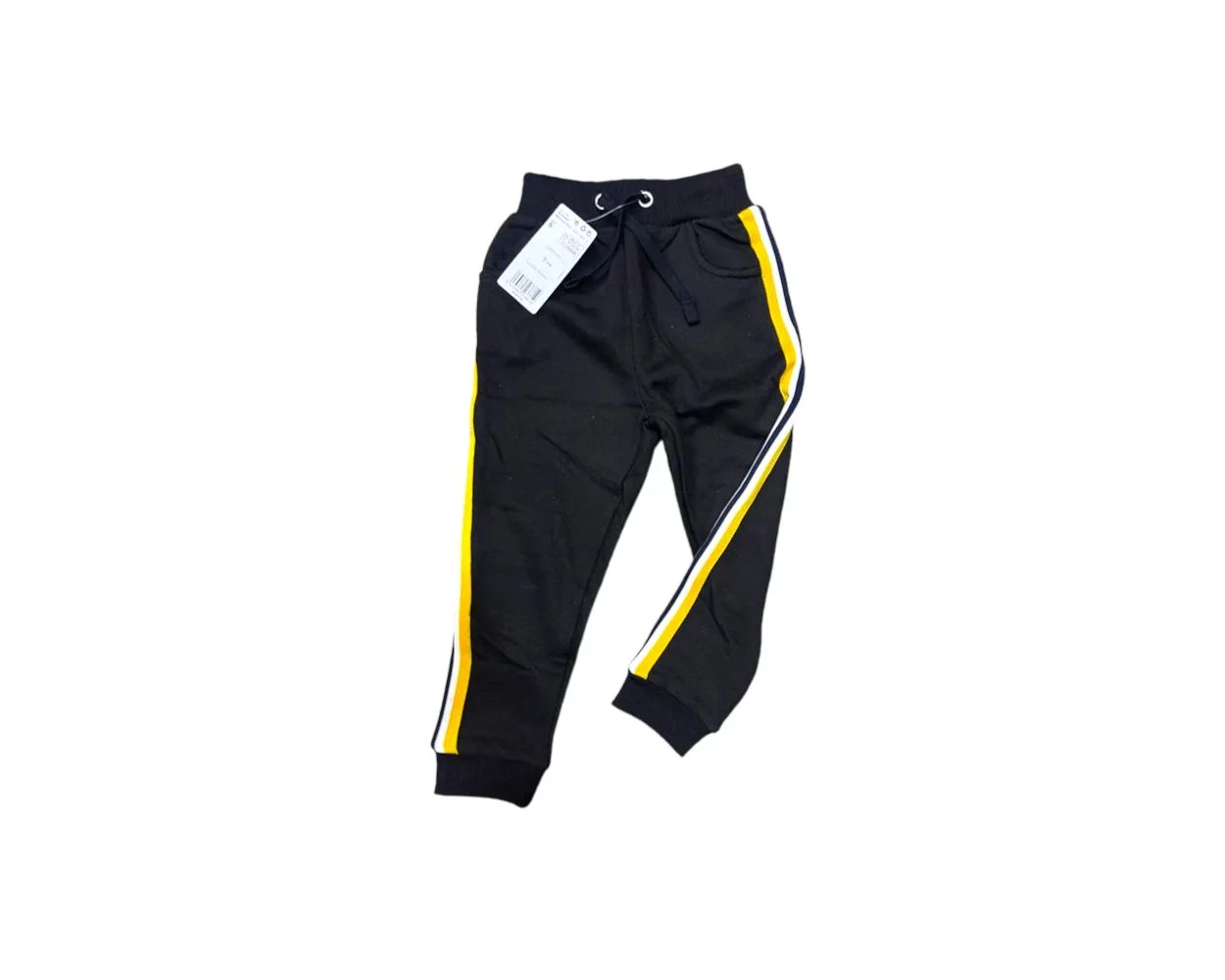 Black pants with yellow stripe sales