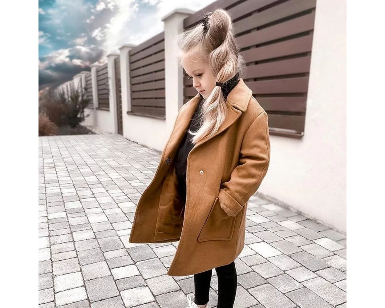 Long coat for baby girl top