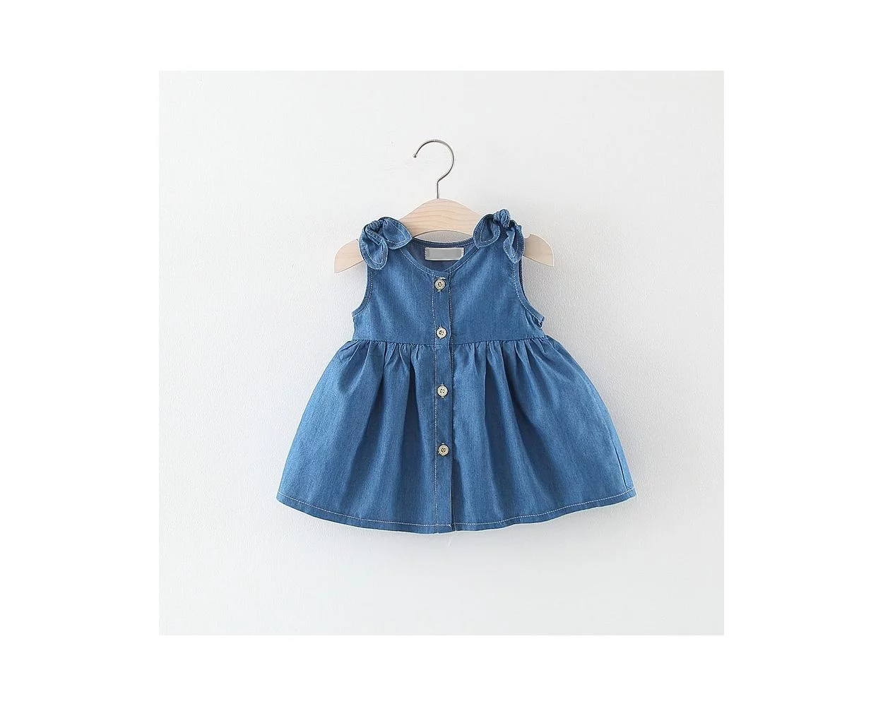 Denim baby frock hot sale