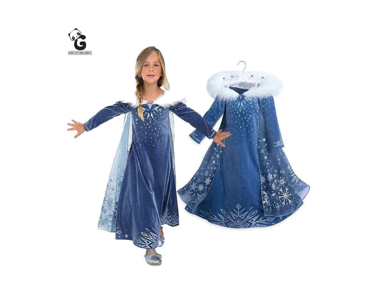Frozen 2 inspired Snow Elsa Princess Costume Party Cosplay Anna Dress for  Girls | eBay