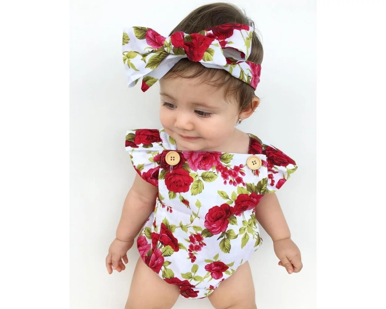 Baby girl floral jumpsuit clearance